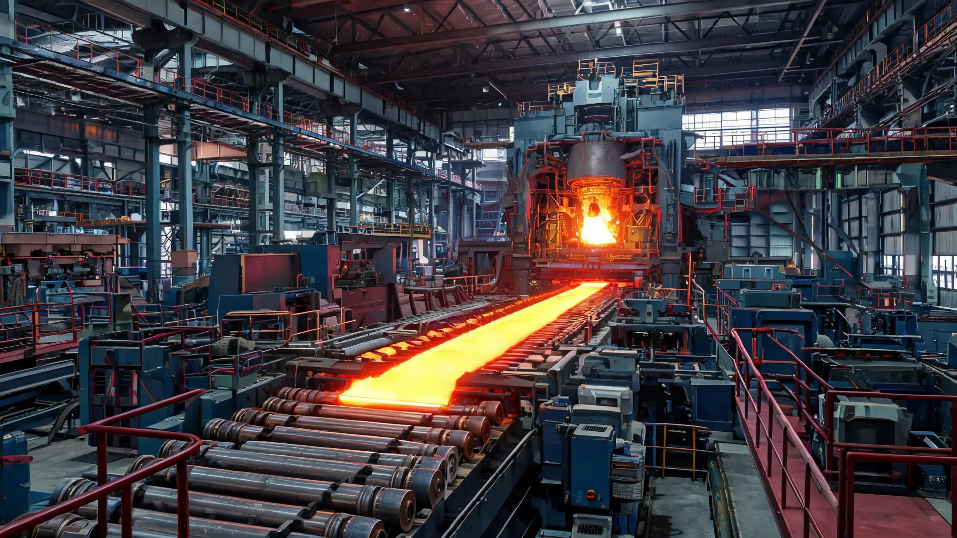 Steel Dynamics electric arc furnace and rolling line