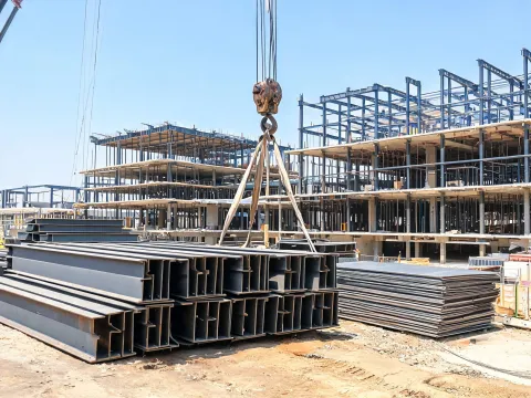 Construction steel beams and plate
